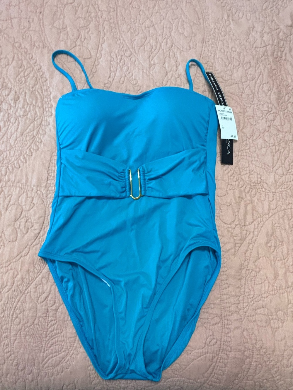 La Blanca turquoise one piece bathing suit NWT